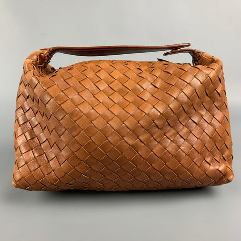 BOTTEGA VENETA Cognac Woven Leather Mini Handbag