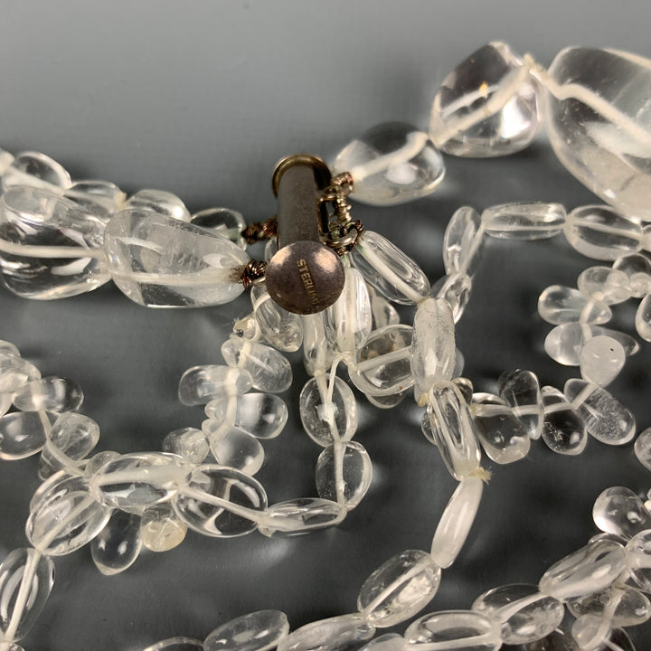 VINTAGE Clear Rock Crystal Choker Necklace