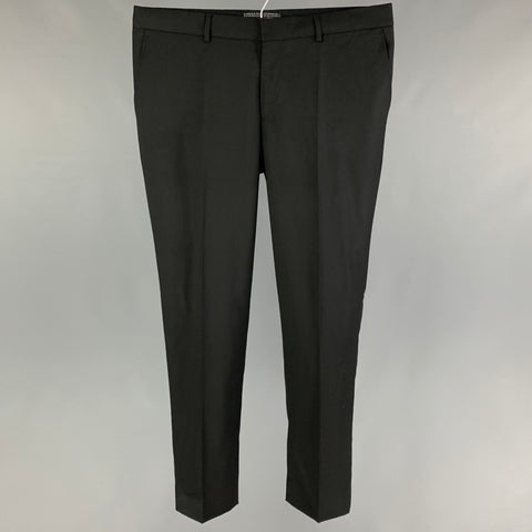 THE KOOPLES Talla 36 Pantalón de vestir de lana negro con bragueta y cremallera