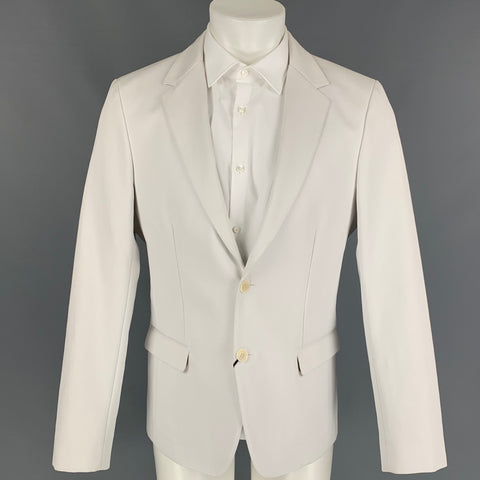 COLECCIÓN CALVIN KLEIN Talla 40 Traje de solapa de muesca de algodón blanco roto