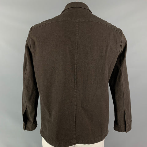 BARENA Taille 44 Chemise à manches longues boutonnée en coton et polyester marron