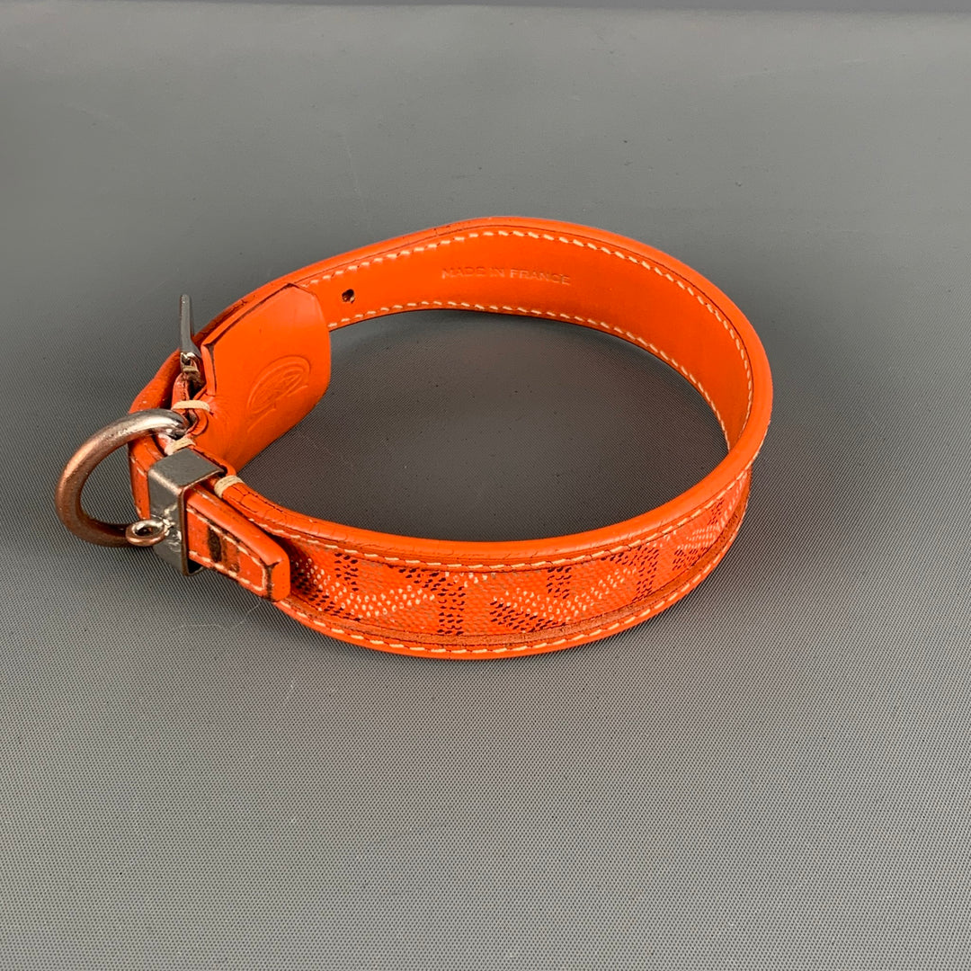 HERMES Medor Dog Collar Size XS 16.5-21.5cm Orange/Brown W/Pouch Unused