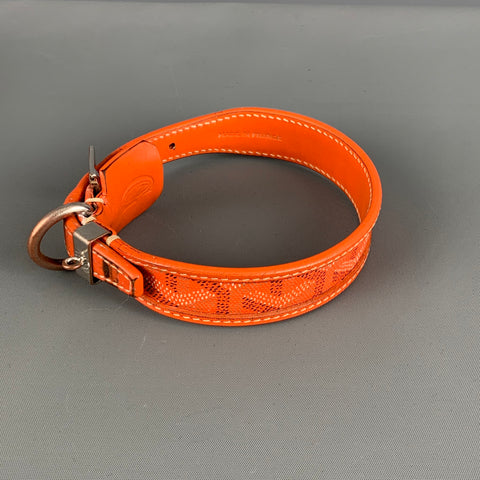 GOYARD Dog Collar Orange Monogram Coated Canvas Leather Goods