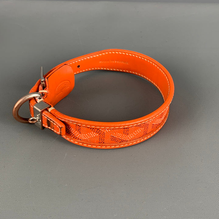 GOYARD Dog Collar Orange Monogram Coated Canvas Leather Goods