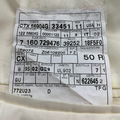 GUCCI Poitrine Taille 40 Beige Solide Coton Revers Cranté 32 29 Costume