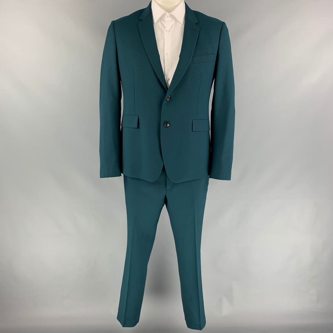 PAUL SMITH Traje Kensington Talla 42 Traje regular con solapa de muesca de lana verde azulado