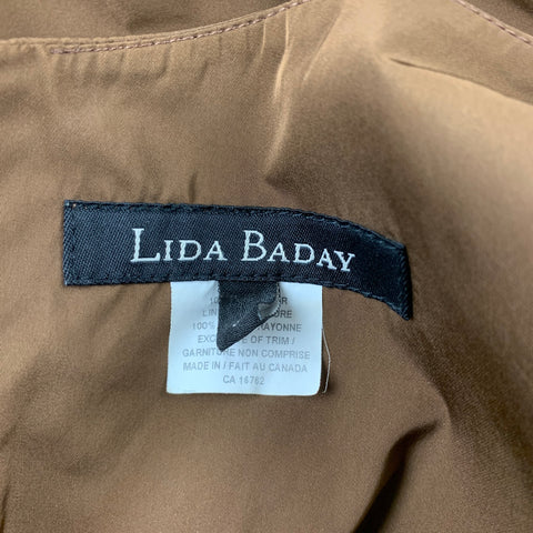 LIDA BADAY Taille 8 Robe fourreau sans manches en polyester marron