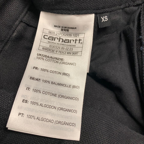 CARHARTT Taille XS Mini-jupe asymétrique en coton noir