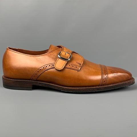 ALLEN EDMONDS Franciscan Size 10 Tan Perforated Leather Monk Strap Loafers