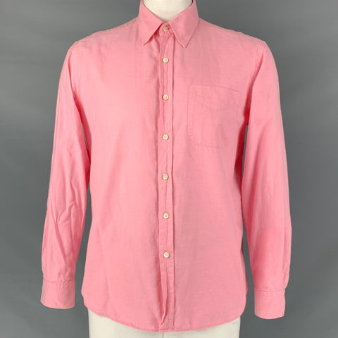 RALPH LAUREN Size L Pink Cotton & Cashmere Long Sleeve Shirt