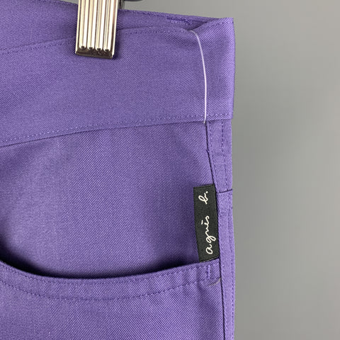 AGNES B. Size 30 Purple Cotton Blend Casual Pants