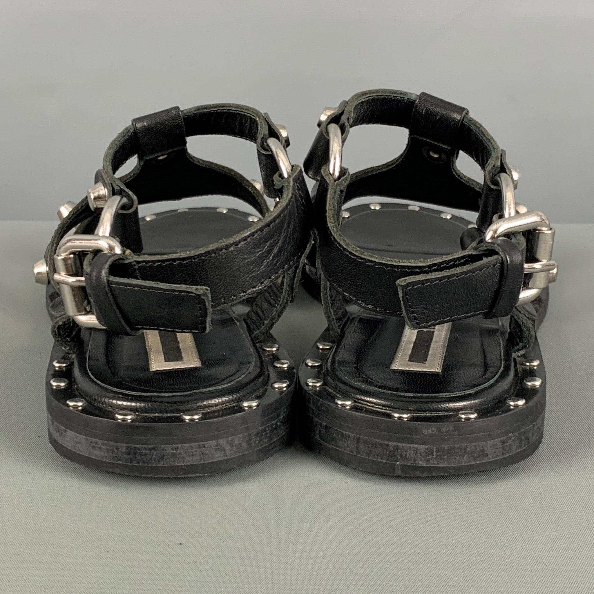 Alexander McQueen Black Studded Strap Sandals Alexander McQueen