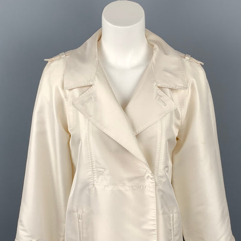 CoSTUME NATIONAL Veste trapèze en polyester sergé crème taille 2