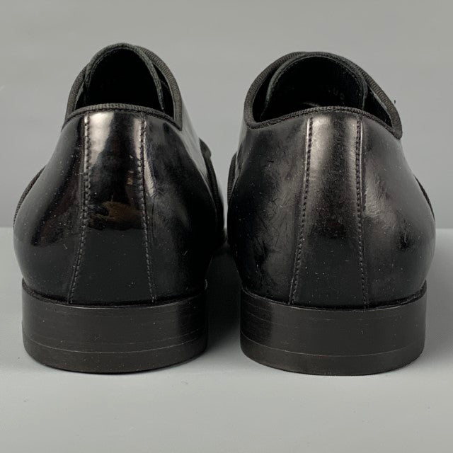 ERMENEGILDO ZEGNA Talla 8.5 Zapatos con cordones de cuero negro