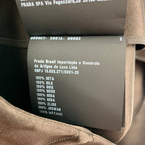 PRADA Talla 4 Minifalda de seda satinada doble marrón