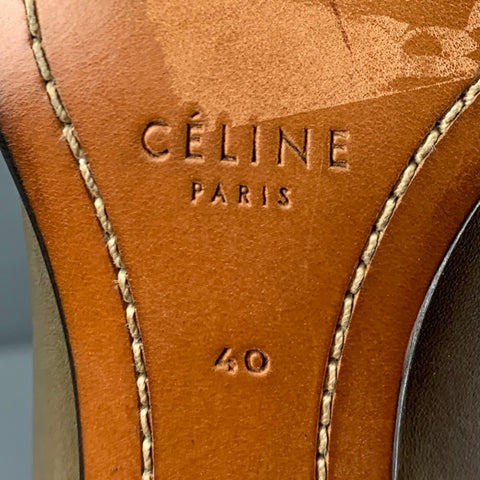 CELINE Botas grises con tira al tobillo talla 10