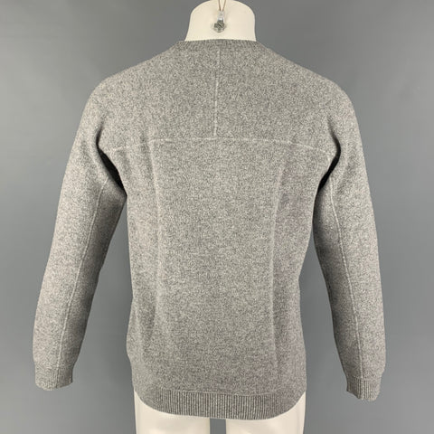 THEORY Size M Grey Knitted Cashmere Crew-Neck Sweater