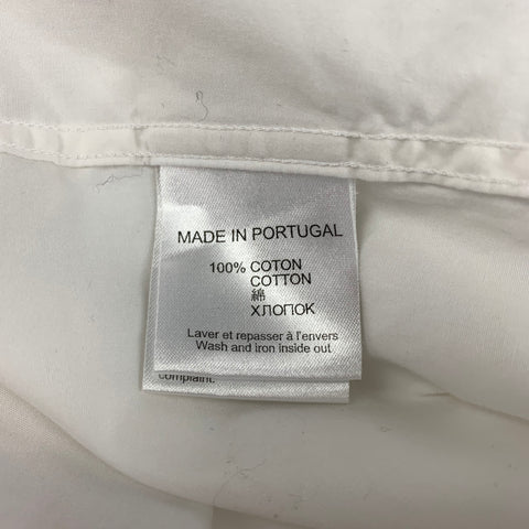 GIVENCHY Size M White Black Print Cotton Hidden Placket Long Sleeve Shirt
