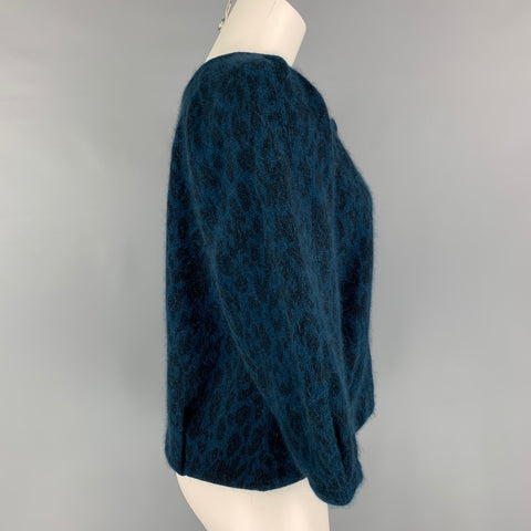 VANESSA BRUNO Talla M/L Cárdigan Mezcla Angora Azul Oscuro Negro