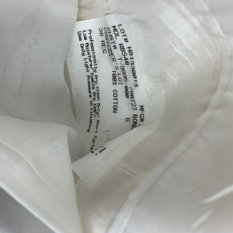 BURBERRY LONDON Size 38 White Cotton Notch Lapel Sport Coat
