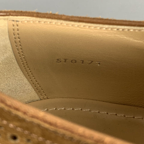 LOUIS VUITTON Taille 11,5 Lacets à bout d'aile en cuir marron perforé