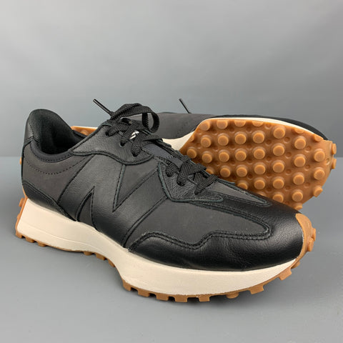 NEW BALANCE Talla 8.5 Zapatillas de deporte de materiales mixtos en color tostado negro