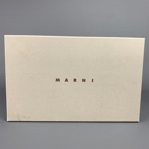 MARNI Pre-Fall 2017 Size 8 Black & White Embellished Silk Pumps