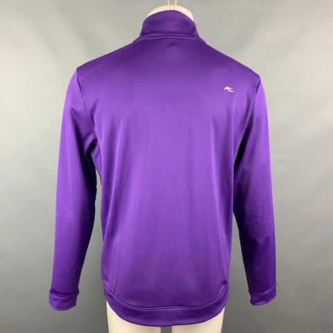 KJUS Size M Purple Polyester Zip Up Diamond Fleece Jacket