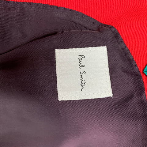 PAUL SMITH Abrigo rojo con solapa de muesca en mezcla de lana talla M