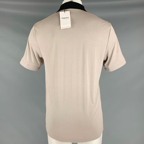 THEORY Size M Grey Black Modal Blend Polo