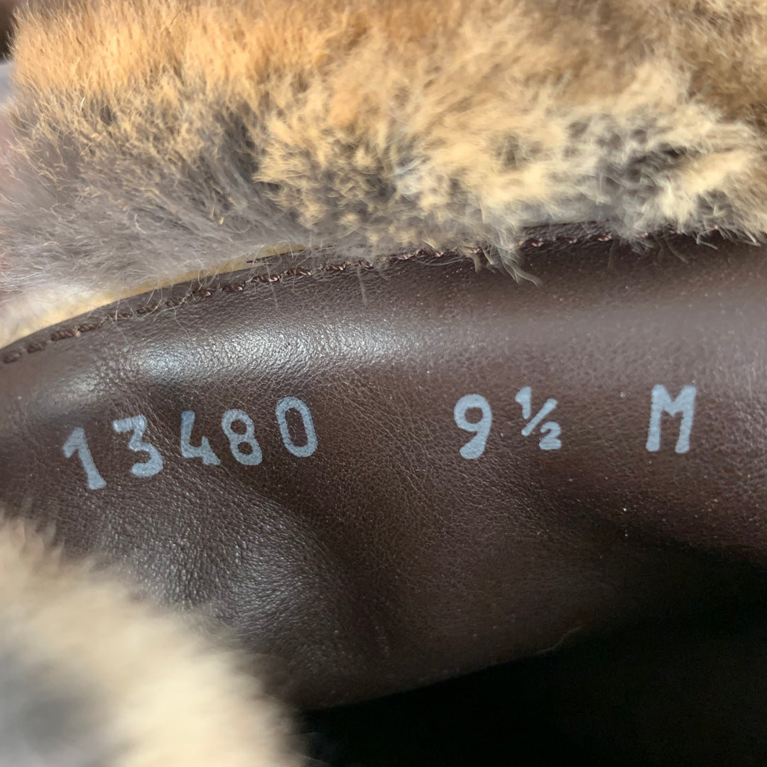 MAGNANNI Talla 9.5 Botas con cordones de cuero marrón