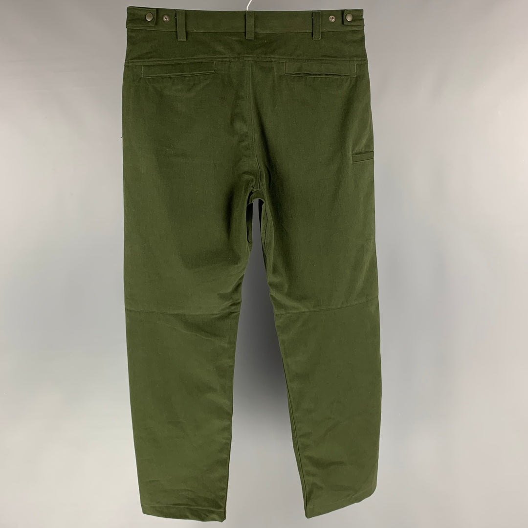 HERMES Size 34 Green Forest Green Solid Cotton Dress Pants – Sui