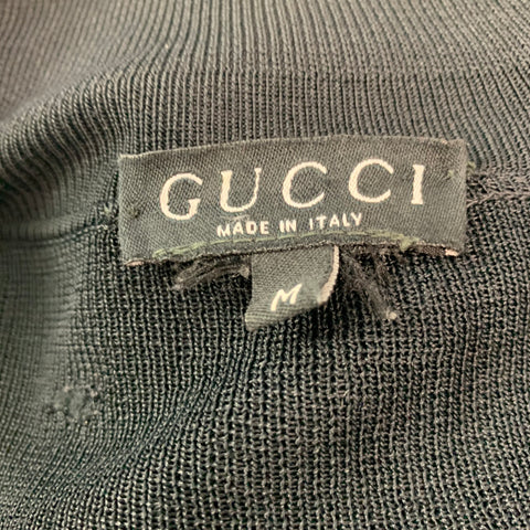 GUCCI Size M Black Knit V-Neck Pullover