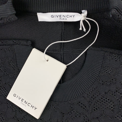 GIVENCHY Size S Black Lace Polyester Blend Crew-Neck Pullover