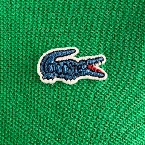 LACOSTE Size L Green Embroidery Cotton Polo Polo
