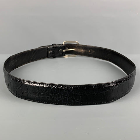 BILLY MARTIN'S Size 36 Black Alligator Belt