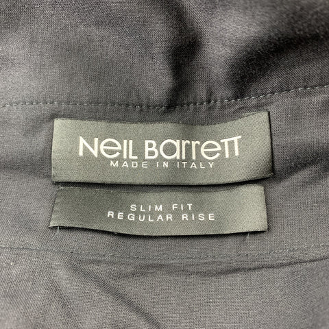NEIL BARRETT Size 36 Black Polyester Blend Zip Fly Dress Pants
