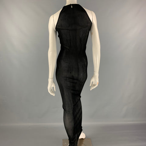GIVENCHY Fall '21 Size One Size Black Ribbed Silk Maxi Dress
