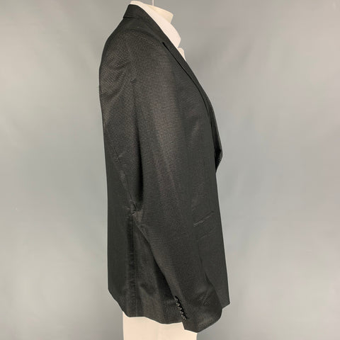 VERSACE COLLECTION Trend Size 46 Black Silver Grid Viscose Blend Sport Coat