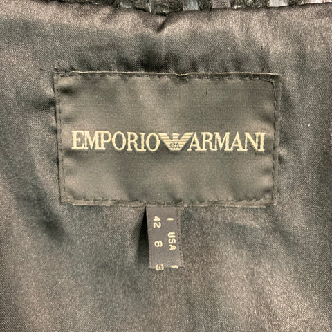 EMPORIO ARMANI Size 8 Black Polyester Textured Jacket