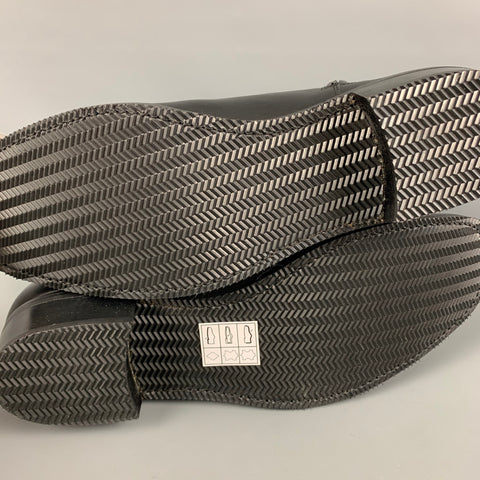 CHRISTIAN DADA Taille 9 Bottes à fermeture éclair latérale en cuir noir