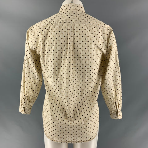 TED LAPIDUS Talla 18 Camisa con botones de cuadros negros beige