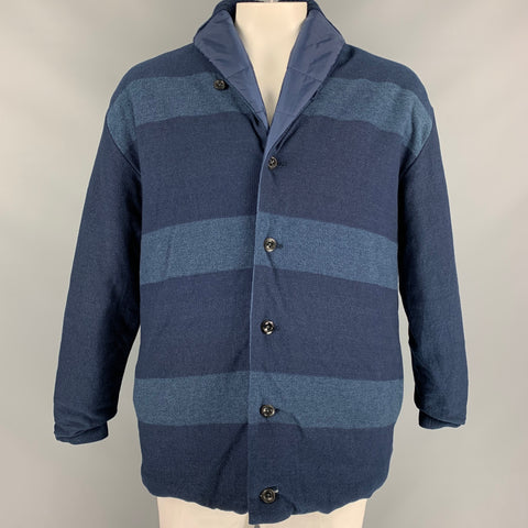 45rpm Size XL Indigo & Blue Stripe Cotton Reversible Jacket