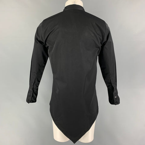 X CONCEPT Size S Black Cotton Polyester Asymmetrical Long Sleeve Shirt