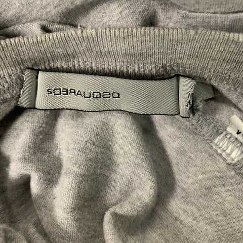 DSQUARED2 Size M Grey Cotton V-Neck T-shirt