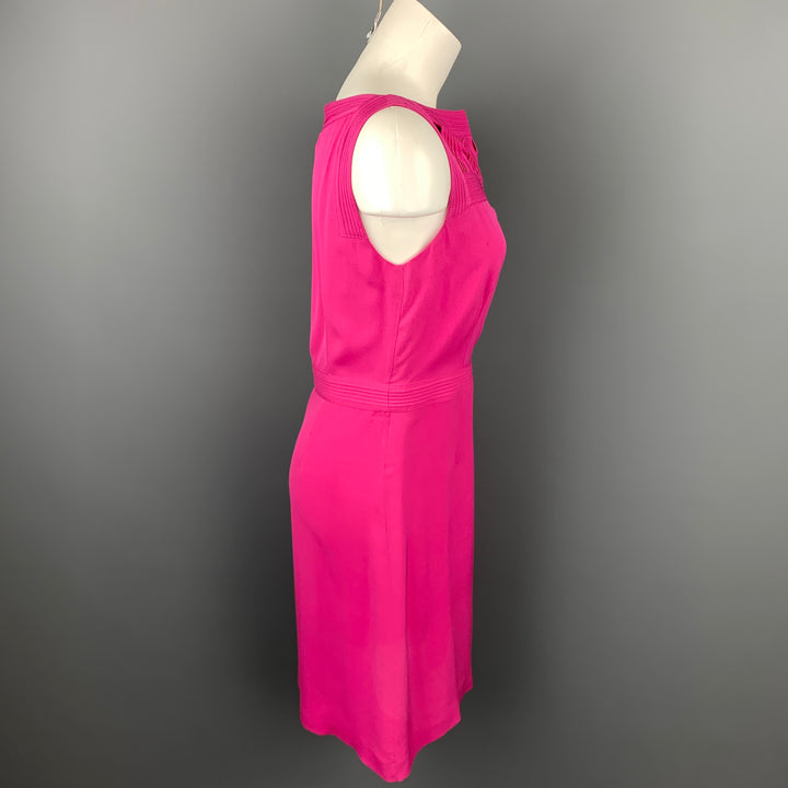 TORY BURCH Size 4 Pink Silk Boat Neck Sheath Dress