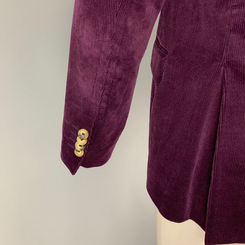 ETRO Size 40 Purple Corduroy Cotton Notch Lapel Sport Coat
