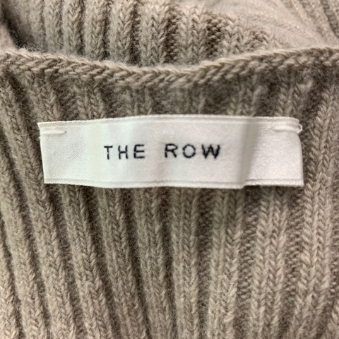THE ROW Size XS Grey Taupe Virgin Wool Cashmere Ribbed Halter Casual Top