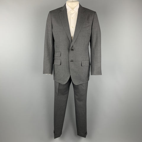 TOM FORD Size 44 Dark Gray Wool Notch Lapel Cuffed Leg Suit