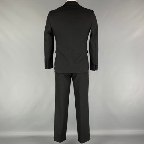 BAND OF OUTSIDERS Size 42 Black Woven Wool Notch Lapel Suit